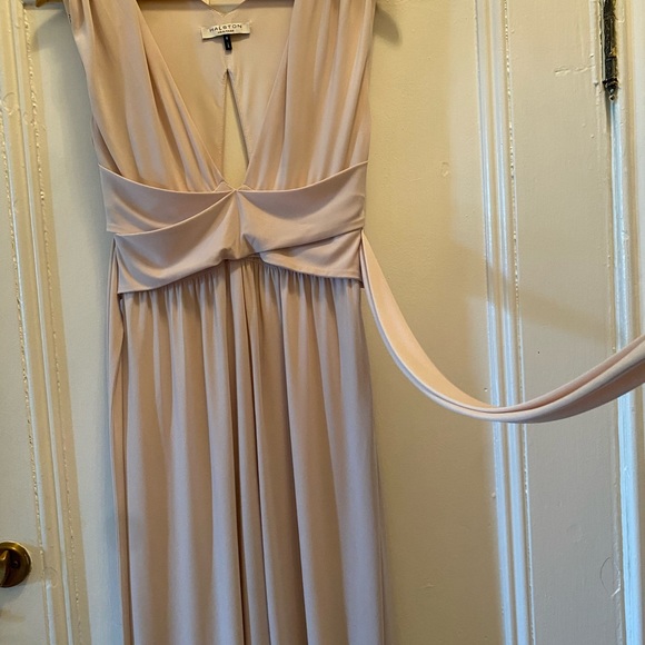 Oyster colour halston heritage full length gown Small, unlined - Picture 5 of 10